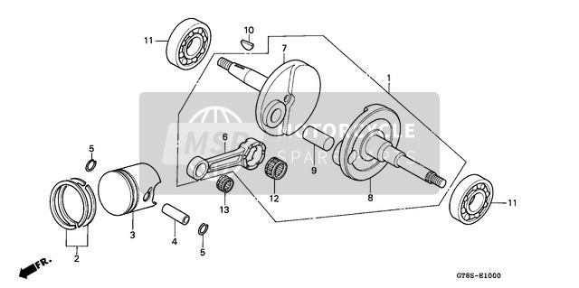 Honda PK50 1995 Crankshaft/Piston for a 1995 Honda PK50